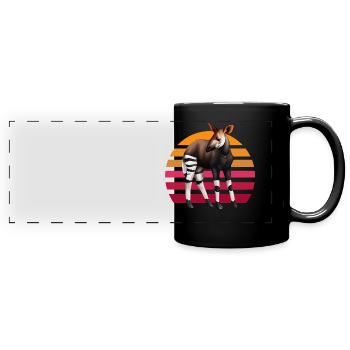 Süßes Okapi - Panorama-Tasse farbig - Schwarz - Vorne