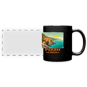 Pizzo Calabria orange - Full Colour Panoramic Mug - black - Front