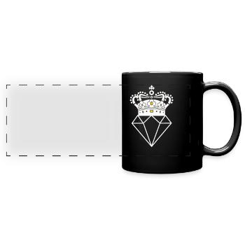 couronne de diamant - Mug panoramique uni - noir - Devant