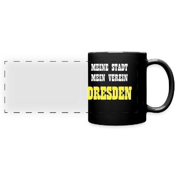 Dresden - Panorama-Tasse farbig - Schwarz - Vorne