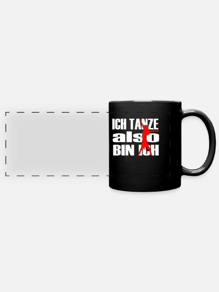 ich tanze also bin ich - Panorama-Tasse farbig - Schwarz