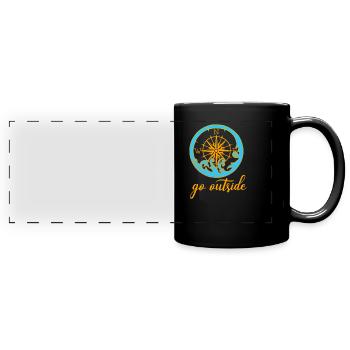 go outside Kompass - Panorama-Tasse farbig - Schwarz - Vorne