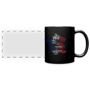 Frankreich Umriss Flagge Reise Paris Urlaub Karte - Panorama-Tasse farbig - Schwarz - Vorne