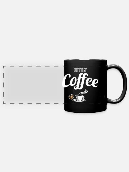 Coffee - Panorama-Tasse farbig - Schwarz