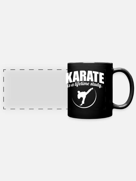 Karate - Panorama-Tasse farbig - Schwarz