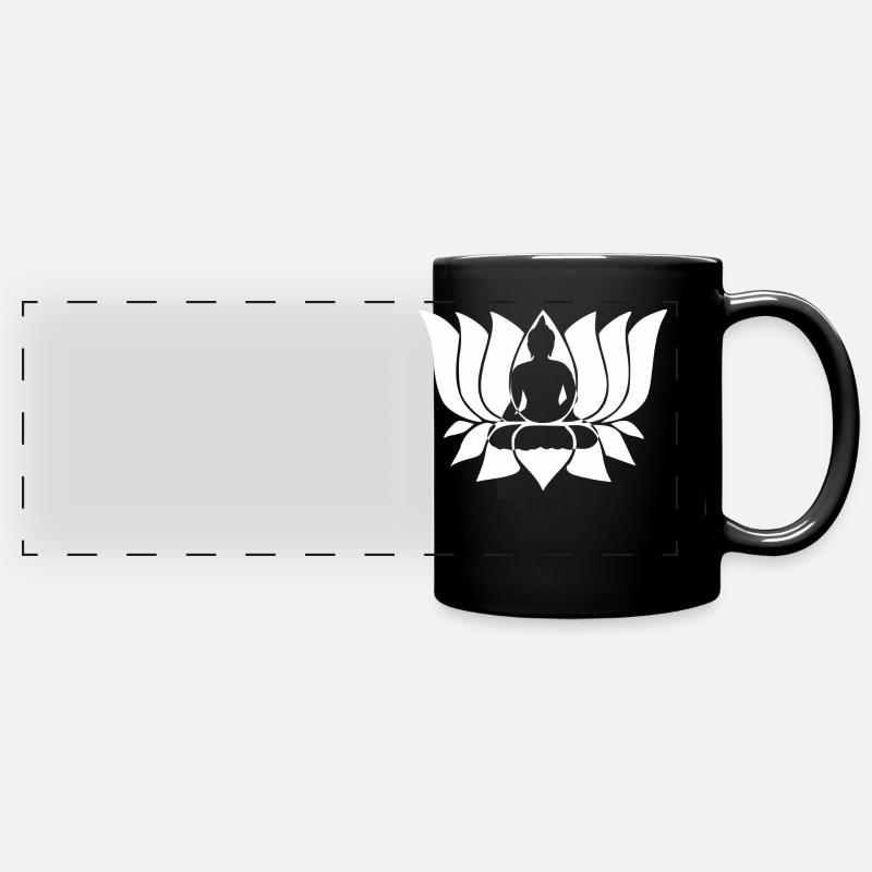 Lotusblume Buddah Geschenk - Panorama-Tasse farbig - Schwarz