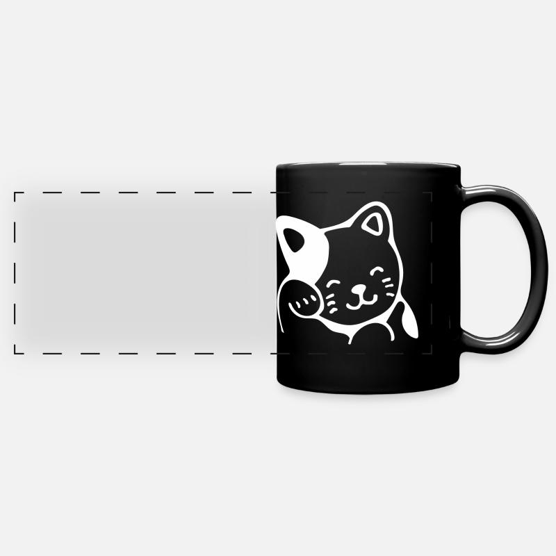 Chat mignon cadeau chat minou - Mug panoramique uni - noir