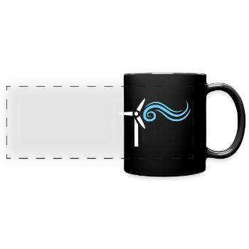 Wind energy wind turbines wind turbine - Full Colour Panoramic Mug - black - Front