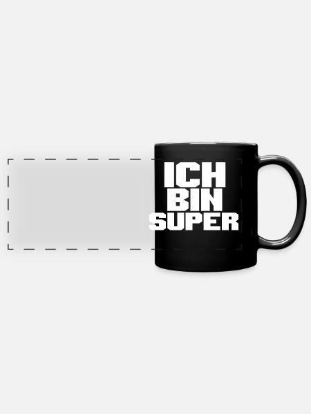ICH BIN SUPER - Panorama-Tasse farbig - Schwarz