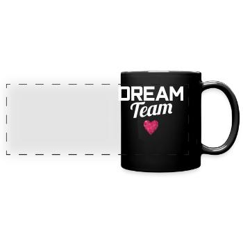 DREAM TEAM - Panorama-Tasse farbig - Schwarz - Vorne