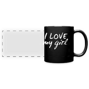 I love my Girl - Mug panoramique uni - noir - Devant