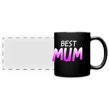 BEST MUM - Panorama-Tasse farbig - Schwarz - Vorne
