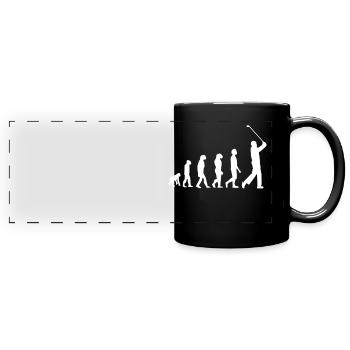 Golf Golfen Evolution - Panorama-Tasse farbig - Schwarz - Vorne