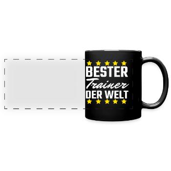 Bester Trainer - Panorama-Tasse farbig - Schwarz - Vorne