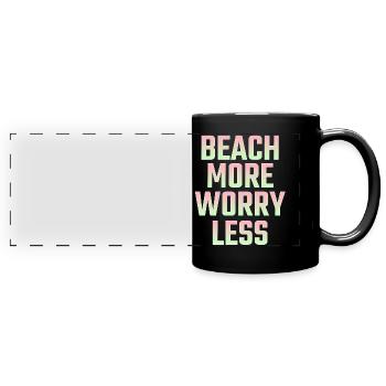 Dicton de plage - Mug panoramique uni - noir - Devant