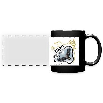Stolzer Adleradler am Himmel - Panorama-Tasse farbig - Schwarz - Vorne