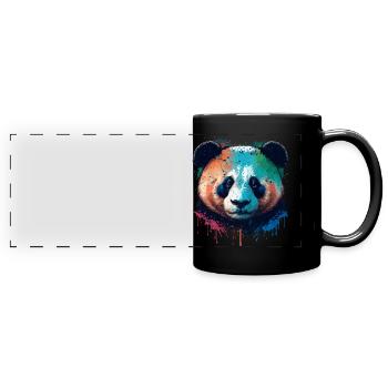 Colerful Panda Bear Head - Full Colour Panoramic Mug - black - Front