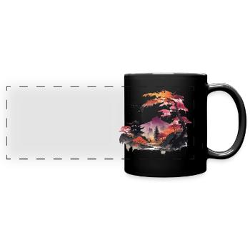 Asiatische Landschaft - Panorama-Tasse farbig - Schwarz - Vorne