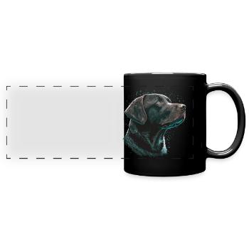 Wishing Labrador Retriever - Full Colour Panoramic Mug - black - Front