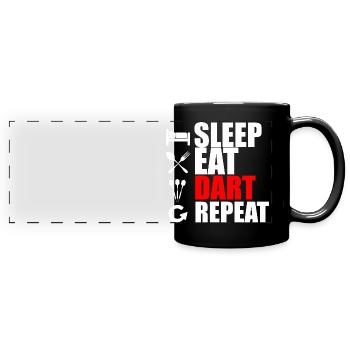 Fléchettes Fléchettes Fléchettes drôles cadeau joueur - Mug panoramique uni - noir - Devant