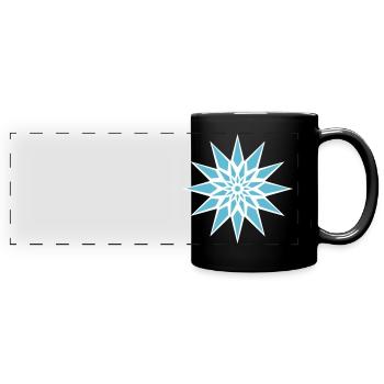 Stern Eiskristall - Panorama-Tasse farbig - Schwarz - Vorne