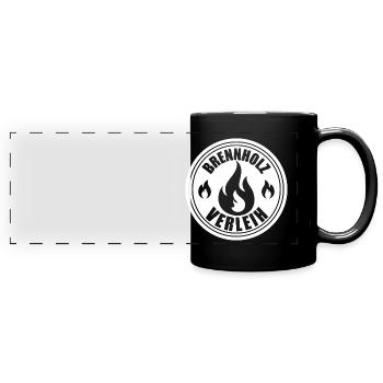 Brennholz Verleih - Panorama-Tasse farbig - Schwarz - Vorne