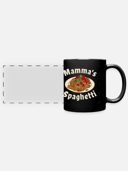 Mamma's Spaghetti - Panorama-Tasse farbig - Schwarz