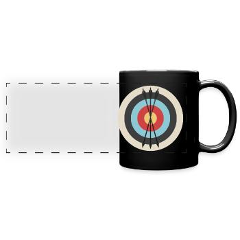 Bow and arrow - Full Colour Panoramic Mug - black - Front