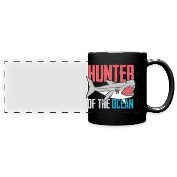 Requin - cadeau de océan de chemise de vacances de plage - Mug panoramique uni - noir - Devant