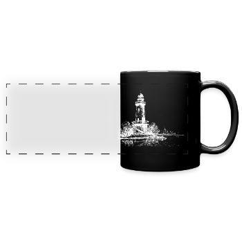 Chemise de vacances Beach Lighthouse Gift - Mug panoramique uni - noir - Devant
