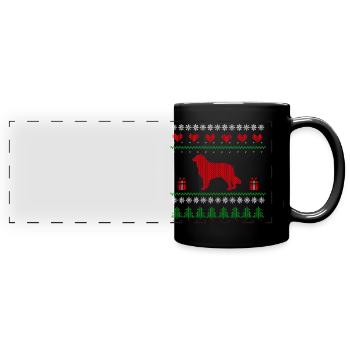 Cadeau de Noël australien berger australien - Mug panoramique uni - noir - Devant