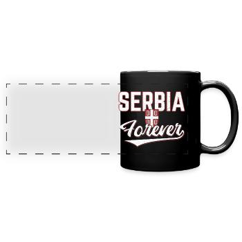 Serbie - Mug panoramique uni - noir - Devant