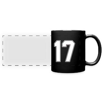 17 Jährige Trikotnummer 17 - Panorama-Tasse farbig - Schwarz - Vorne