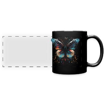 Beauté épanouie du papillon - Mug panoramique uni - noir - Devant