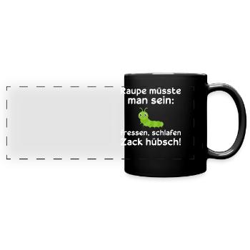 Nachthemd Raupe Schlaf Schlafanzug Geschenk - Panorama-Tasse farbig - Schwarz - Vorne