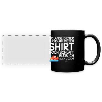 Fuchs Schlaf Sprüche Nachthemd Geschenk - Panorama-Tasse farbig - Schwarz - Vorne