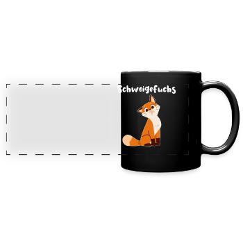 Schweigefuchs Fuchs Schule Schüler Geschenkidee - Panorama-Tasse farbig - Schwarz - Vorne