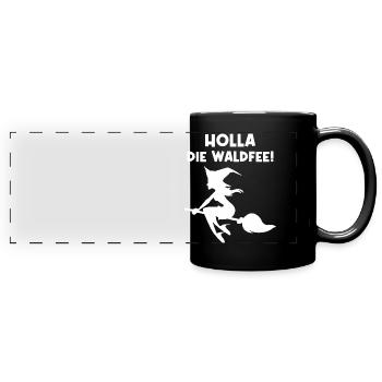 Walpurgisnacht Waldfee Hexen Sprüche Geschenk - Panorama-Tasse farbig - Schwarz - Vorne