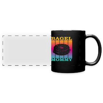 Bagel Mommy - Panorama-Tasse farbig - Schwarz - Vorne