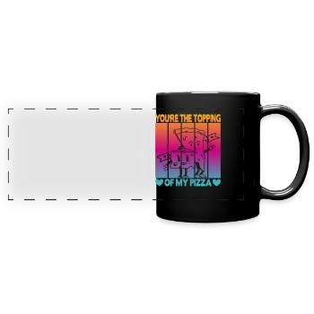 Valentinstag Pizza Partner Liebe - Panorama-Tasse farbig - Schwarz - Vorne