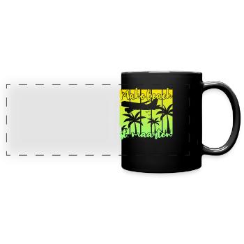 Maho Beach St. Maarten - Panorama-Tasse farbig - Schwarz - Vorne