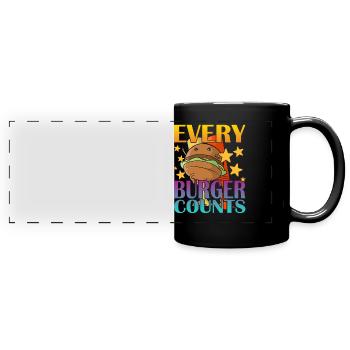 Every Burger Counts - Full Colour Panoramic Mug - black - Front