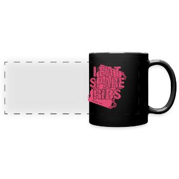 I eat spare ribs - Full Colour Panoramic Mug - black - Front