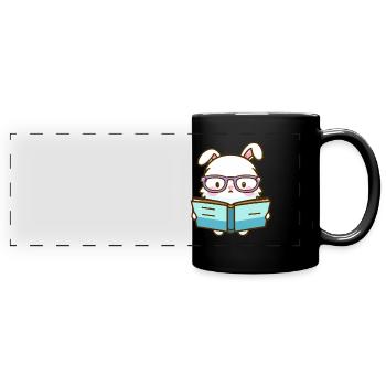 Bookworm - Full Colour Panoramic Mug - black - Front