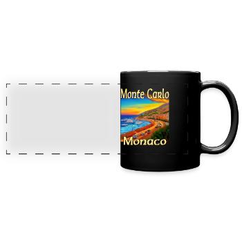 Monte Carlo Sunset à Monaco - Mug panoramique uni - noir - Devant