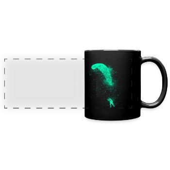 Paraglider Start Spritzer - Full Colour Panoramic Mug - black - Front