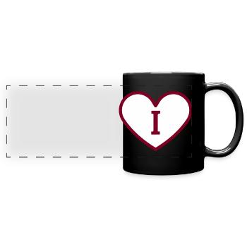 Letter i heart sport trend burgundy - gift idea - Full Colour Panoramic Mug - black - Front