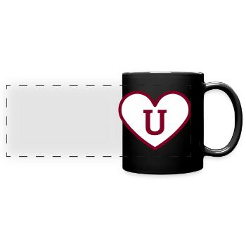 Letter u heart sport trend burgundy - gift idea - Full Colour Panoramic Mug - black - Front