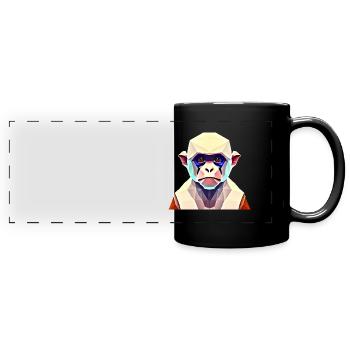 Polygon Affe - Panorama-Tasse farbig - Schwarz - Vorne