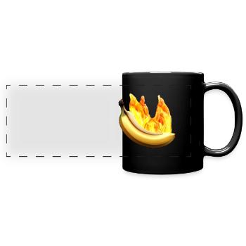 Burning banana - Full Colour Panoramic Mug - black - Front